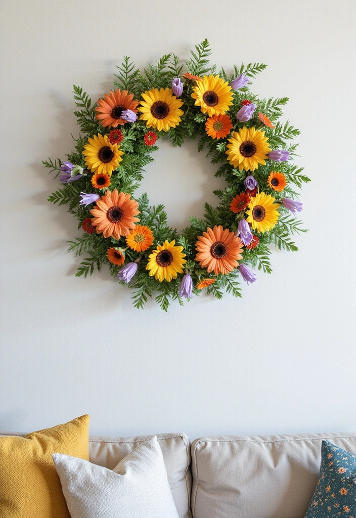 14 Summer Wall Decor Ideas That Will Make Your Walls Pop with Life (You’ll Love #10!) - 11. Seasonal Wreaths