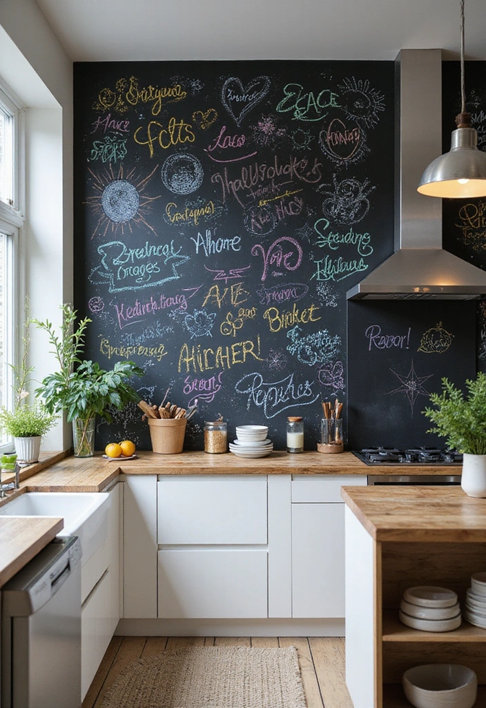 14 Summer Wall Decor Ideas That Will Make Your Walls Pop with Life (You’ll Love #10!) - 13. Interactive Chalkboard Walls