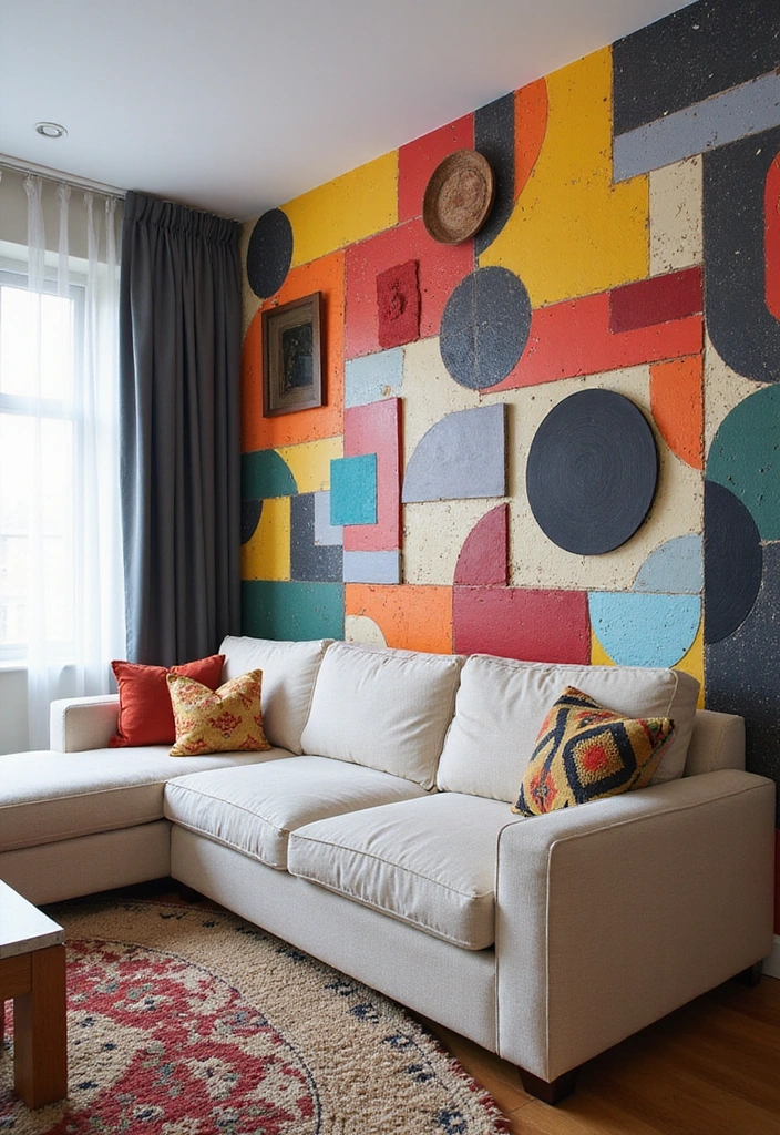 14 Summer Wall Decor Ideas That Will Make Your Walls Pop with Life (You’ll Love #10!) - 3. Colorful Geometric Patterns