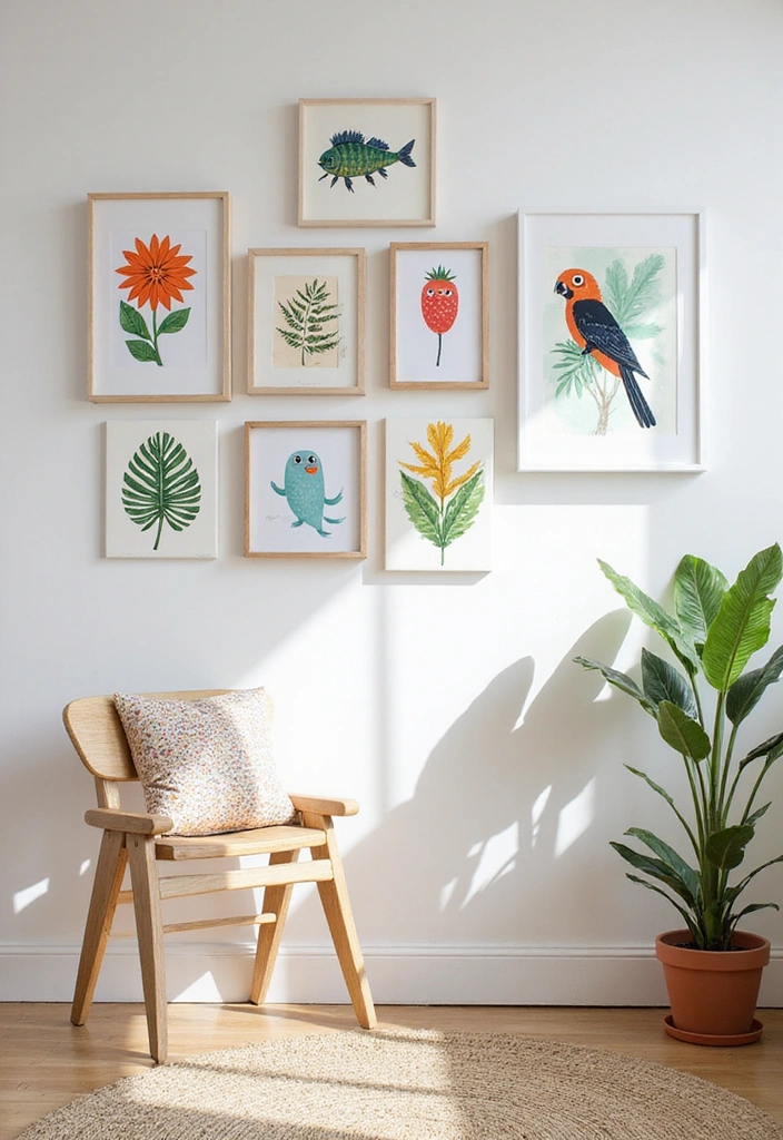 14 Summer Wall Decor Ideas That Will Make Your Walls Pop with Life (You’ll Love #10!) - 5. Whimsical Animal Prints