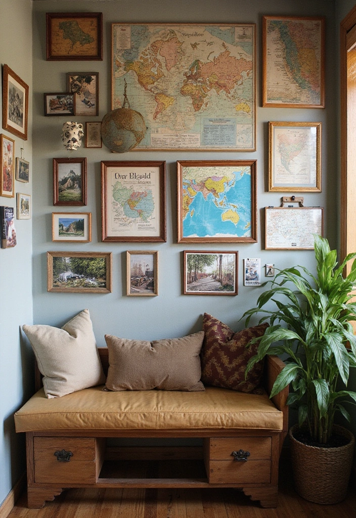 14 Summer Wall Decor Ideas That Will Make Your Walls Pop with Life (You’ll Love #10!) - 9. Travel-Inspired Decor