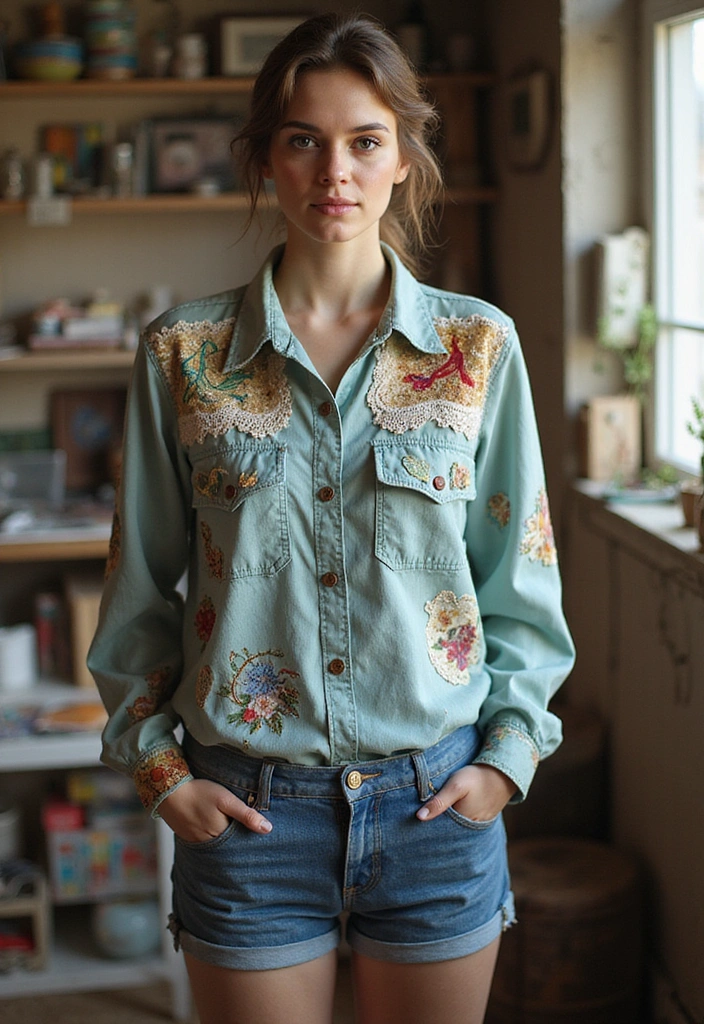 18 DIY Leavers Shirt Ideas That Will Let Your Creativity Shine on Graduation Day! - 8. Upcycled Vintage Touch
