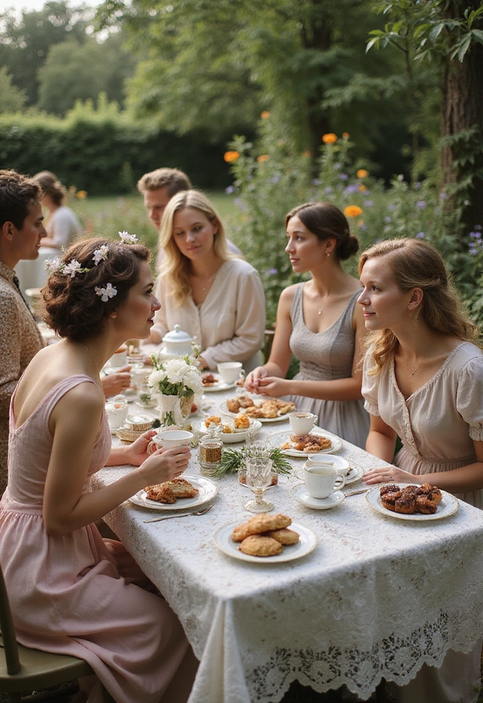 18 Outdoor Party Ideas That'll Make Your Summer Gatherings Unforgettable! - 13. Vintage Tea Party Adventure