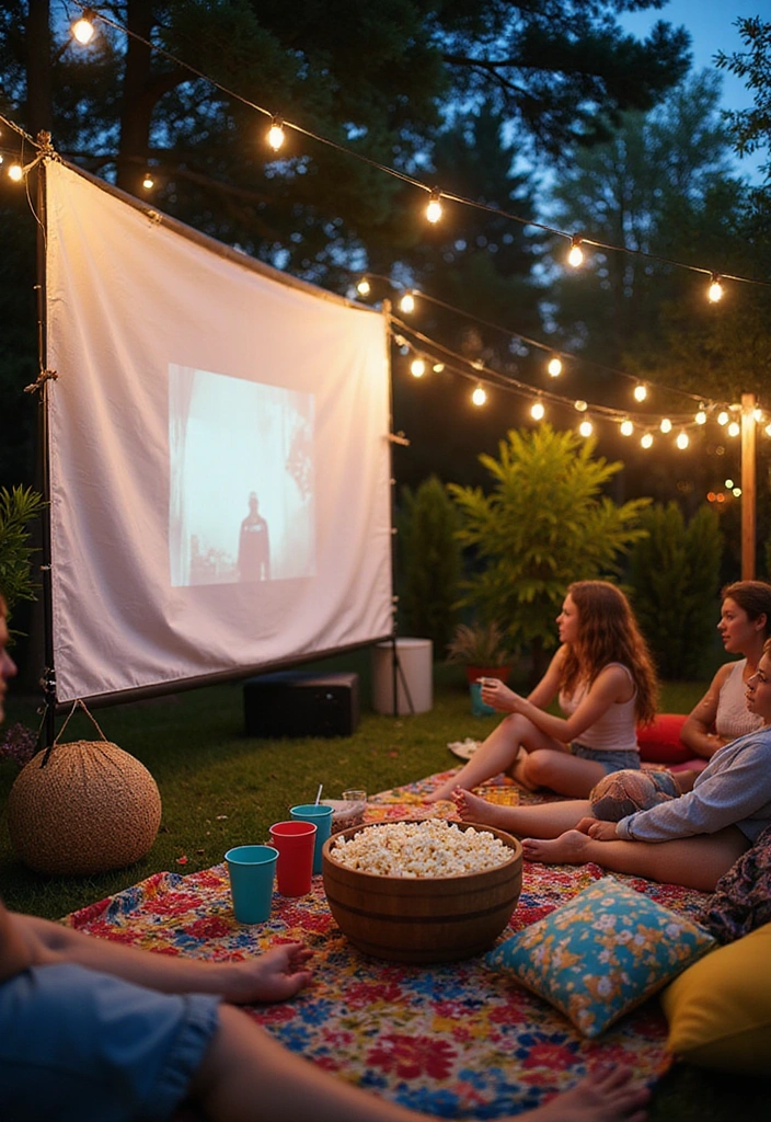 18 Outdoor Party Ideas That'll Make Your Summer Gatherings Unforgettable! - 2. Backyard Movie Night