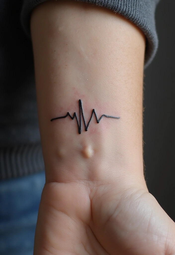 21 Minimalist Small Tattoo Ideas That Will Leave You Breathless (You’ll Love #10!) - 1. The Classic Heartbeat