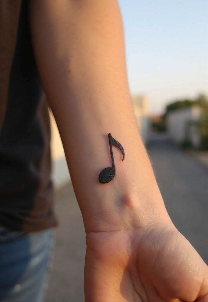 21 Minimalist Small Tattoo Ideas That Will Leave You Breathless (You’ll Love #10!) - 10. The Minimalist Music Note