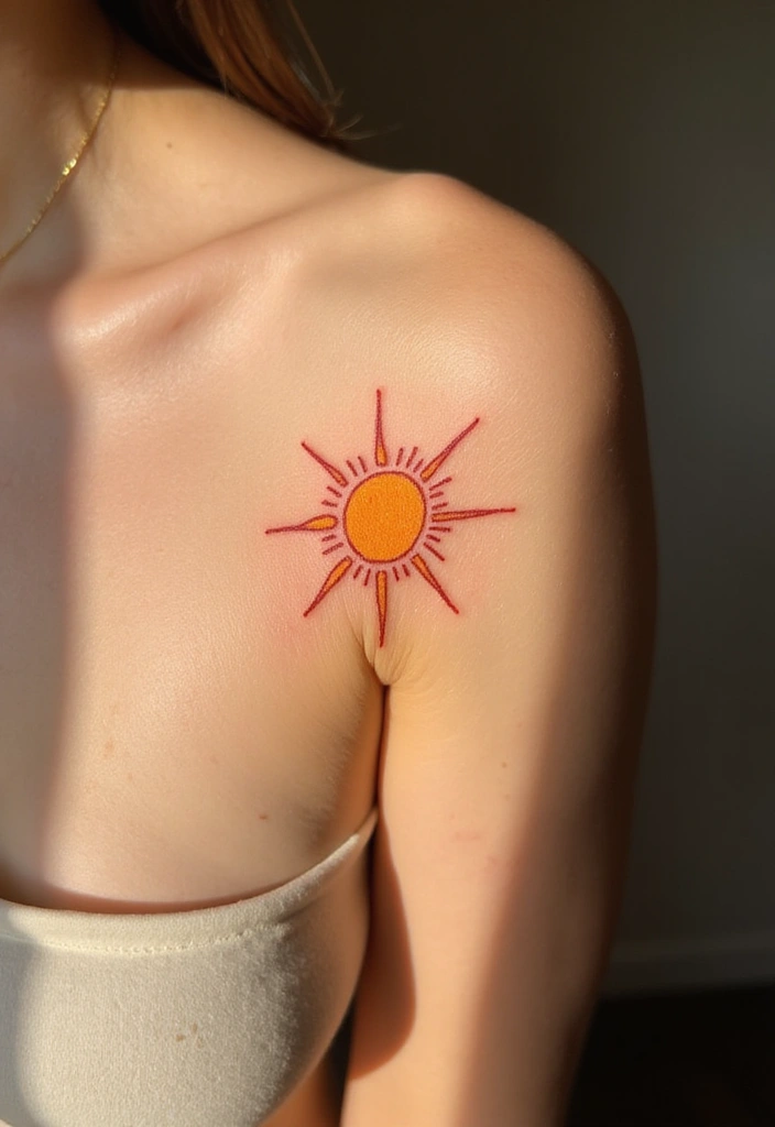 21 Minimalist Small Tattoo Ideas That Will Leave You Breathless (You’ll Love #10!) - 14. The Minimalist Sun