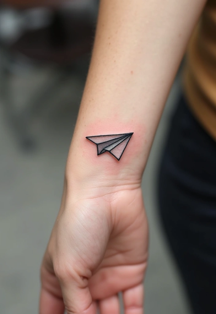 21 Minimalist Small Tattoo Ideas That Will Leave You Breathless (You’ll Love #10!) - 16. The Minimalist Paper Plane