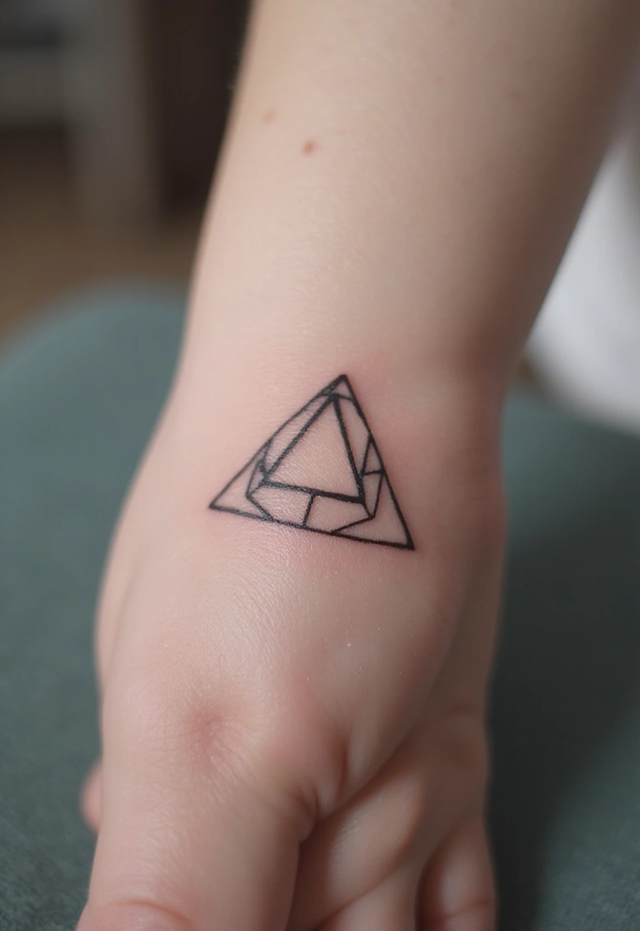 21 Minimalist Small Tattoo Ideas That Will Leave You Breathless (You’ll Love #10!) - 2. The Geometric Triangle