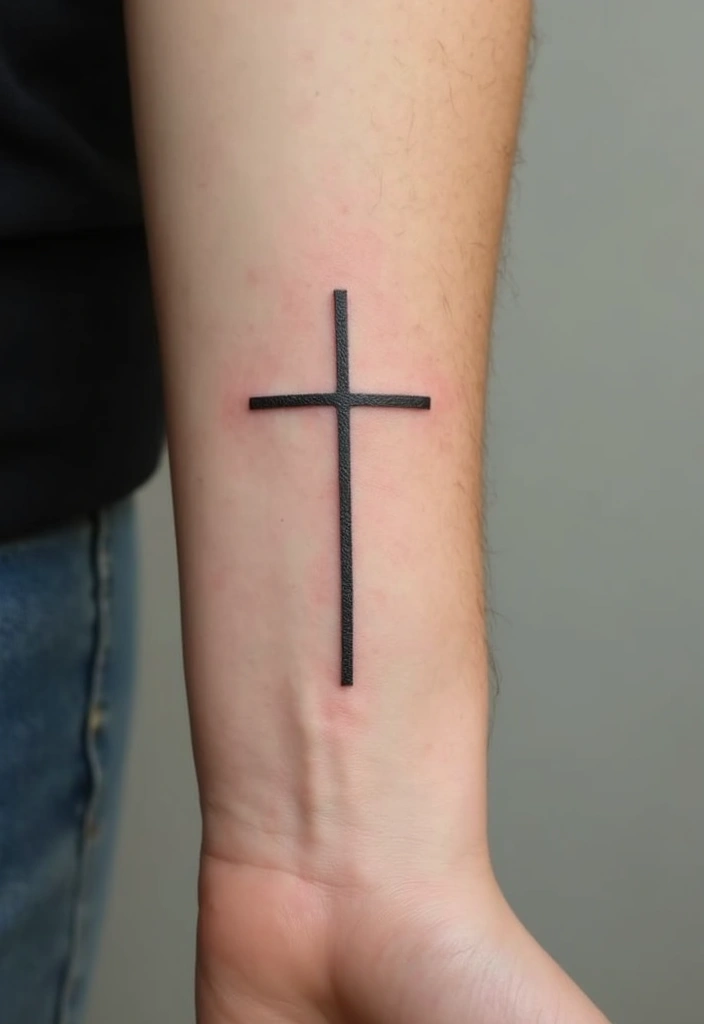 21 Minimalist Small Tattoo Ideas That Will Leave You Breathless (You’ll Love #10!) - 20. The Minimalist Cross