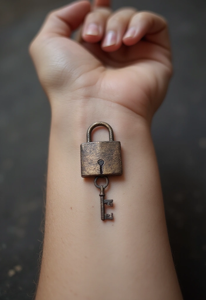 21 Minimalist Small Tattoo Ideas That Will Leave You Breathless (You’ll Love #10!) - 21. The Minimalist Lock and Key