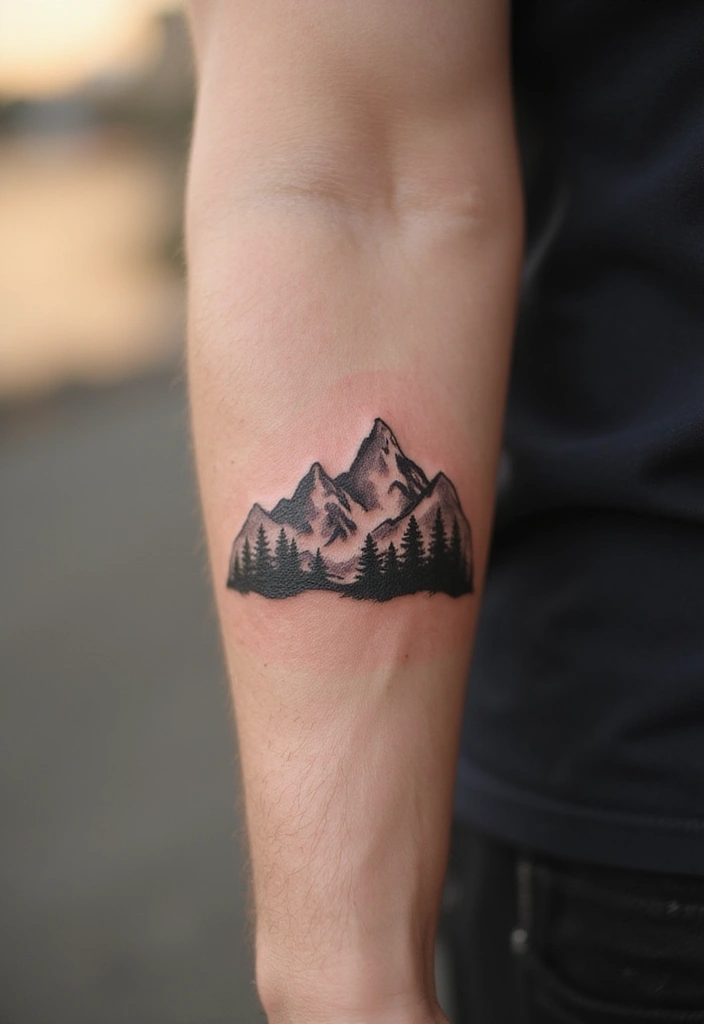21 Minimalist Small Tattoo Ideas That Will Leave You Breathless (You’ll Love #10!) - 4. Minimalist Mountain Range