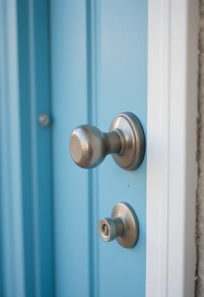 21 Summer Entryway Decor Tips That Will Make a Lasting First Impression (You Can't Miss #3!) - 18. Bright Door Hardware
