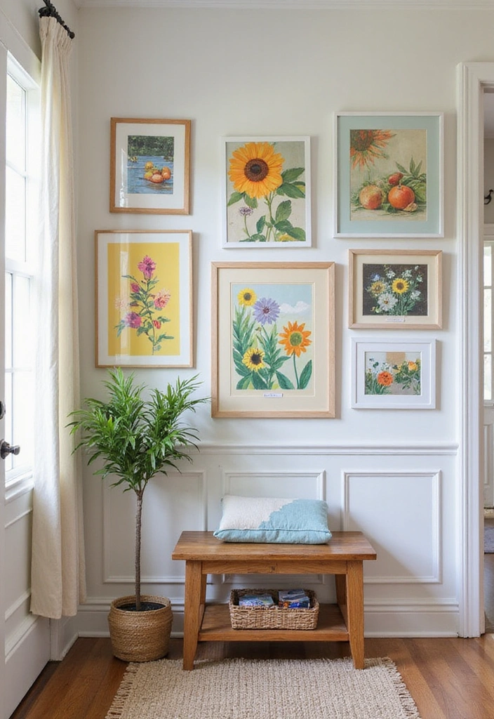 21 Summer Entryway Decor Tips That Will Make a Lasting First Impression (You Can't Miss #3!) - 5. Seasonal Artwork
