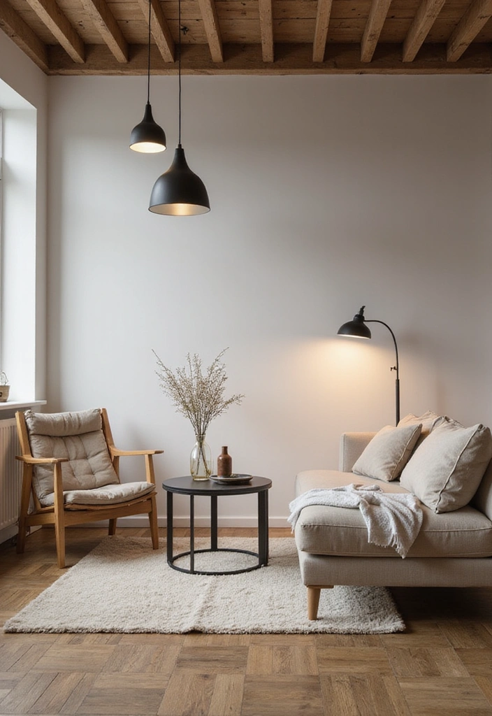 14 Minimalist Living Room Decor Hacks for a Simplified Life (Warning: #4 Is Transformational!) - 10. Choose Simple Lighting Fixtures