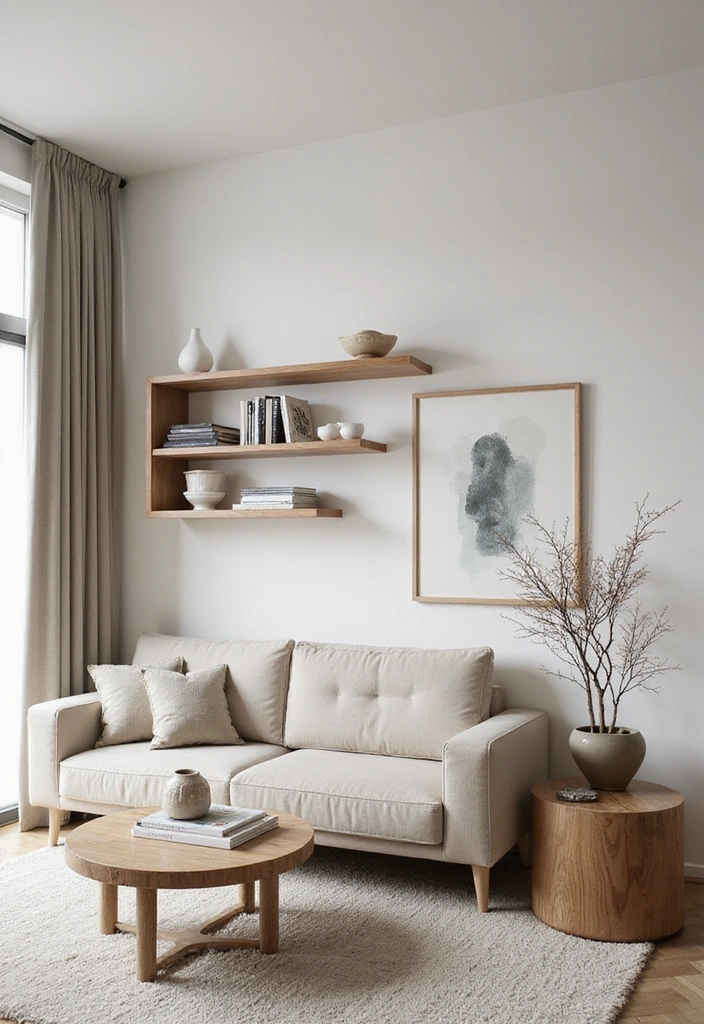 14 Minimalist Living Room Decor Hacks for a Simplified Life (Warning: #4 Is Transformational!) - 9. Use Wall Space Wisely