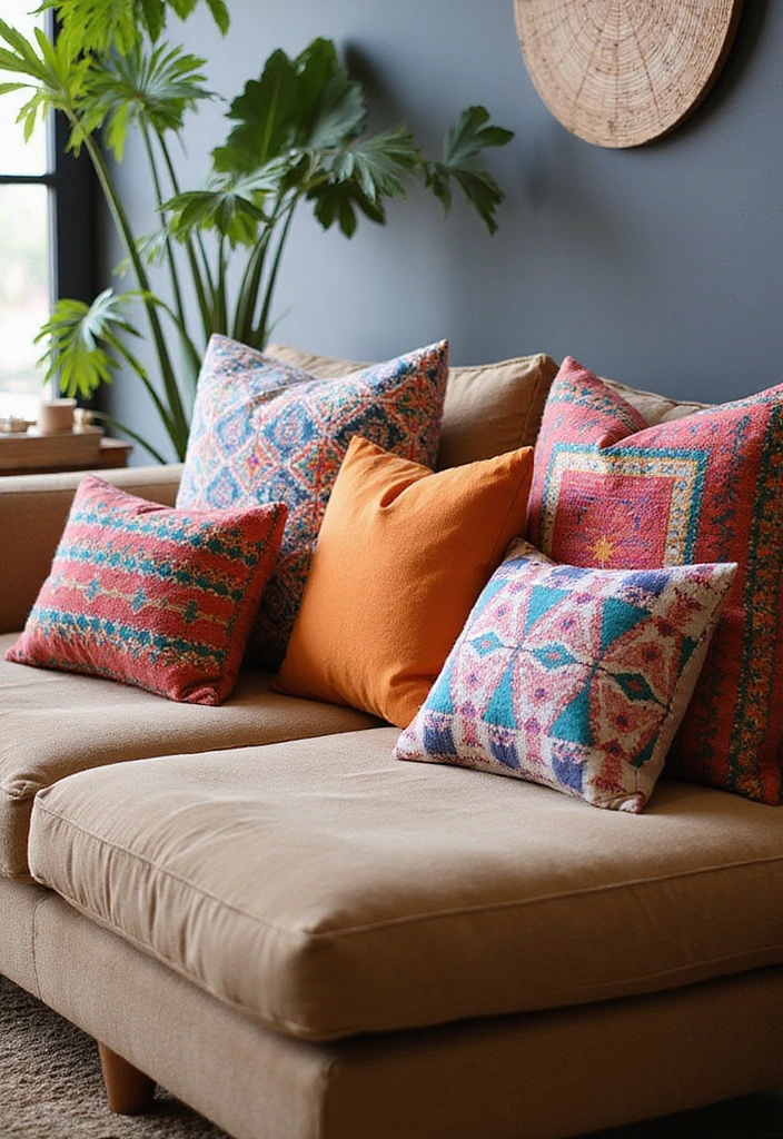 15 Colorful Throw Pillow Ideas That'll Instantly Brighten Your Living Room! - 1. Bold Geometric Prints