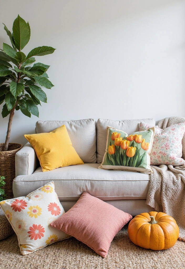 15 Colorful Throw Pillow Ideas That'll Instantly Brighten Your Living Room! - 11. Seasonal Themes