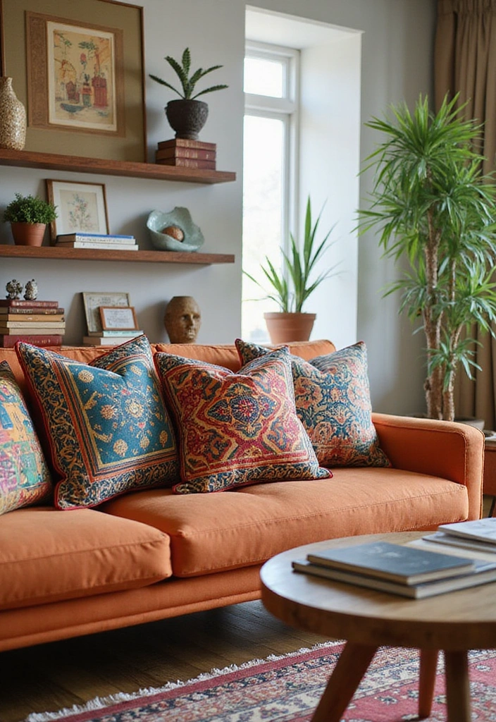 15 Colorful Throw Pillow Ideas That'll Instantly Brighten Your Living Room! - 12. Cultural Prints