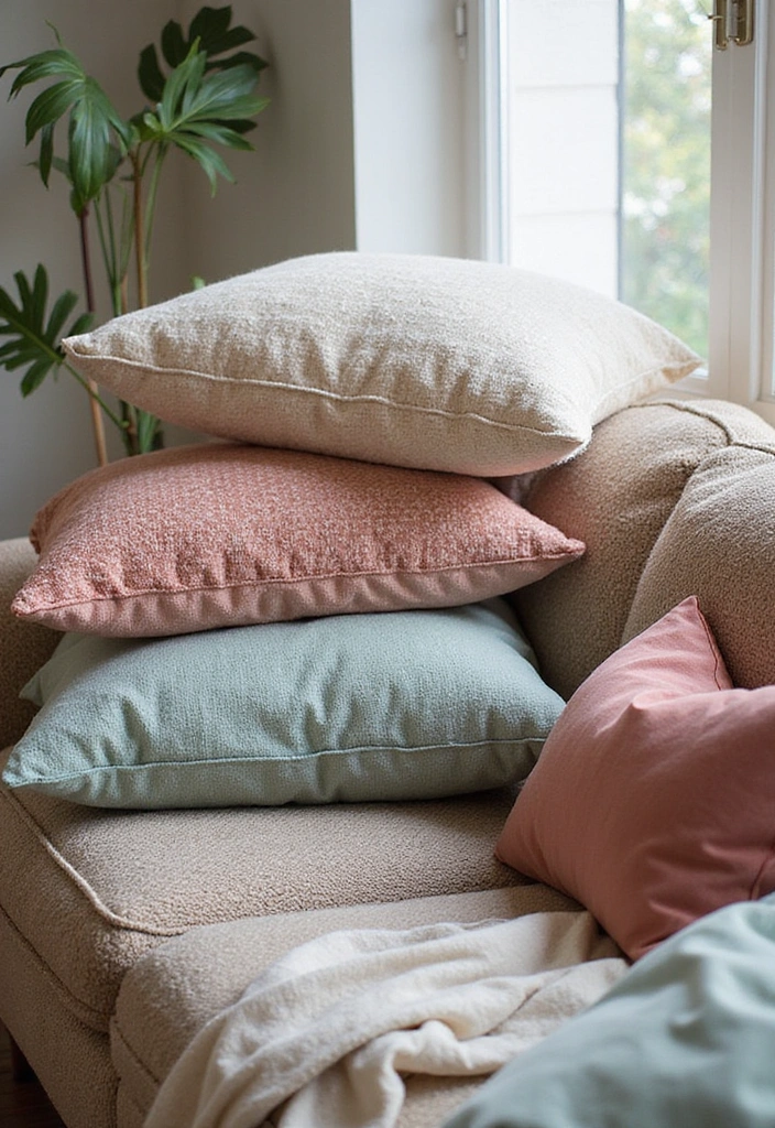 15 Colorful Throw Pillow Ideas That'll Instantly Brighten Your Living Room! - 14. Layering Techniques