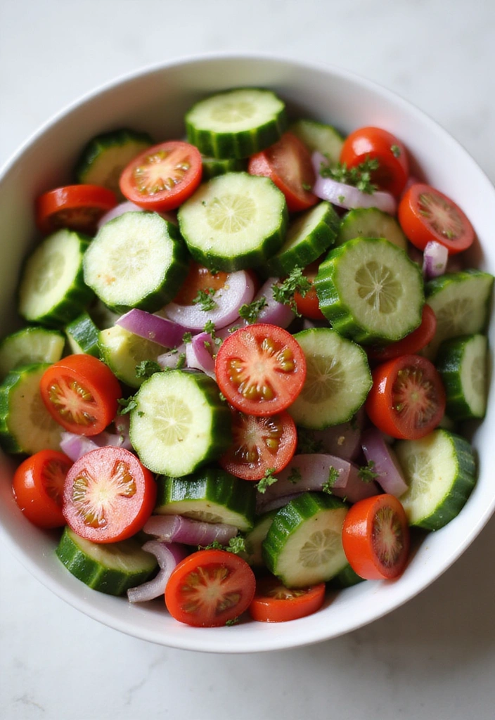 15 Refreshing Summer Salads That'll Make You Feel Like It's Always Vacation Time! - 8. Cucumber Tomato Salad