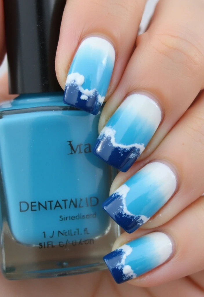 15 Stunning Summer Nails Inspired by Beach Vibes (You’ll Want #7 ASAP!) - 1. Ocean Waves Gradient