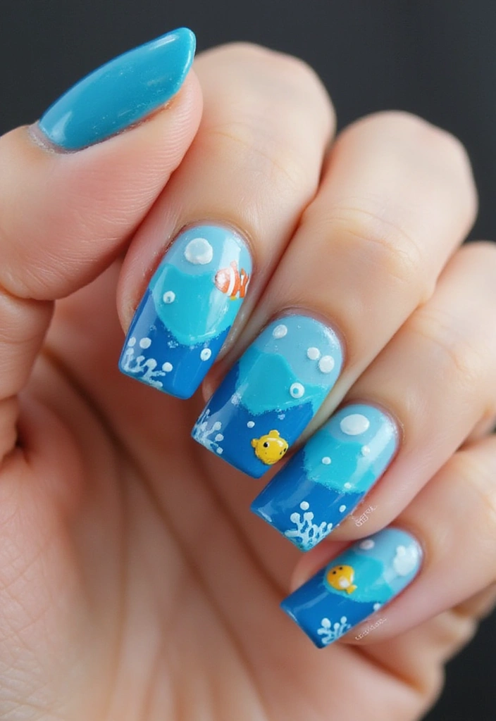 15 Stunning Summer Nails Inspired by Beach Vibes (You’ll Want #7 ASAP!) - 12. Under the Sea