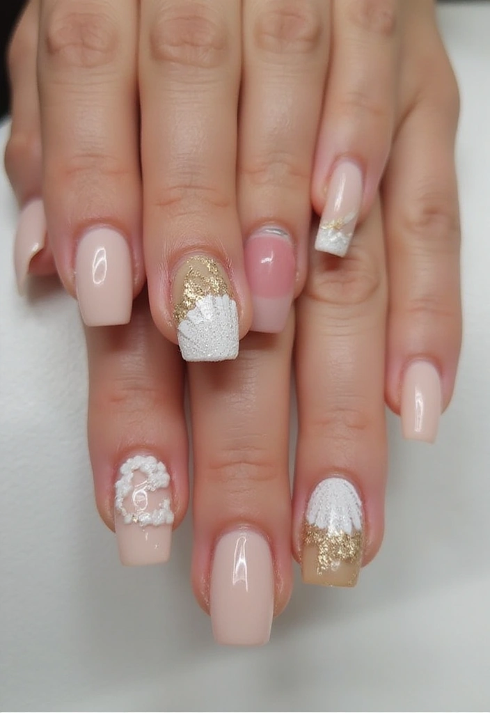 15 Stunning Summer Nails Inspired by Beach Vibes (You’ll Want #7 ASAP!) - 15. Simple Seashell Accents