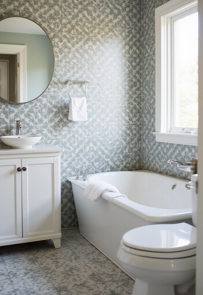 18 Jaw-Dropping Bathroom Transformations That Cost Less Than $500! - 13. Peel-and-Stick Backsplash