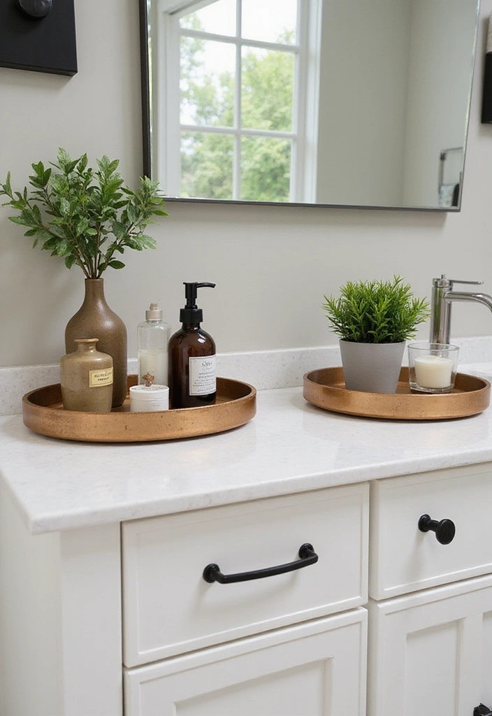 18 Jaw-Dropping Bathroom Transformations That Cost Less Than $500! - 16. Decorative Trays