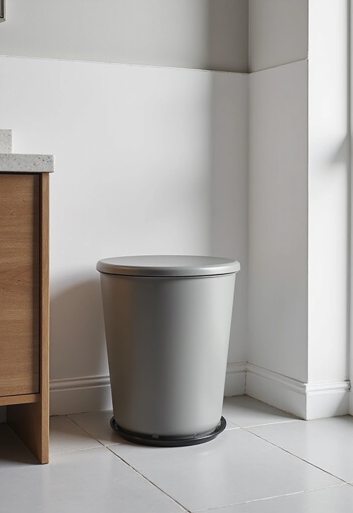 18 Jaw-Dropping Bathroom Transformations That Cost Less Than $500! - 17. Stylish Waste Bins