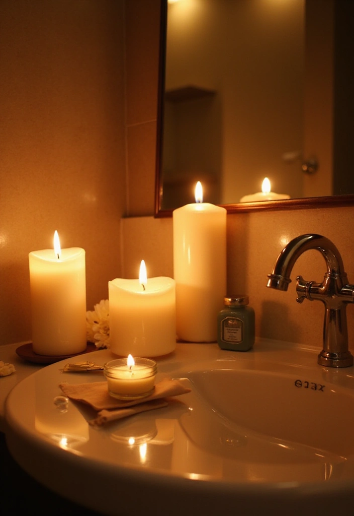 18 Jaw-Dropping Bathroom Transformations That Cost Less Than $500! - 18. Final Touches with Candles