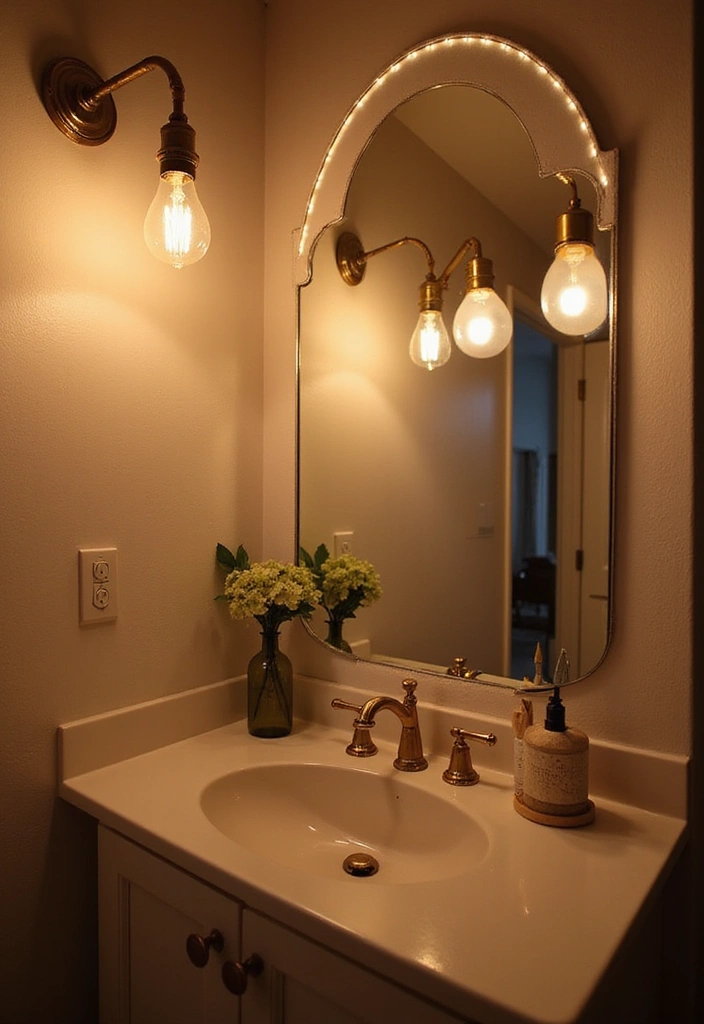 18 Jaw-Dropping Bathroom Transformations That Cost Less Than $500! - 5. Luxurious Lighting on a Budget