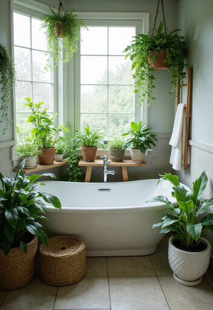 18 Jaw-Dropping Bathroom Transformations That Cost Less Than $500! - 9. Greenery for Freshness
