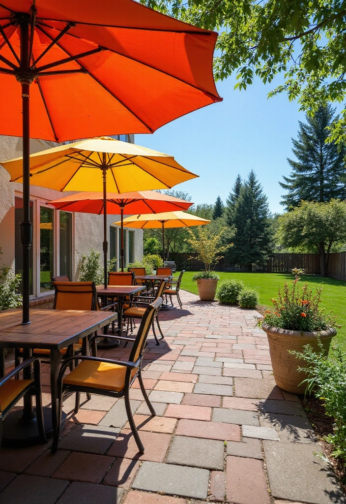 18 Vibrant Garden Decor Ideas That Will Make Your Backyard a Summer Paradise! - 13. Bright Garden Umbrellas