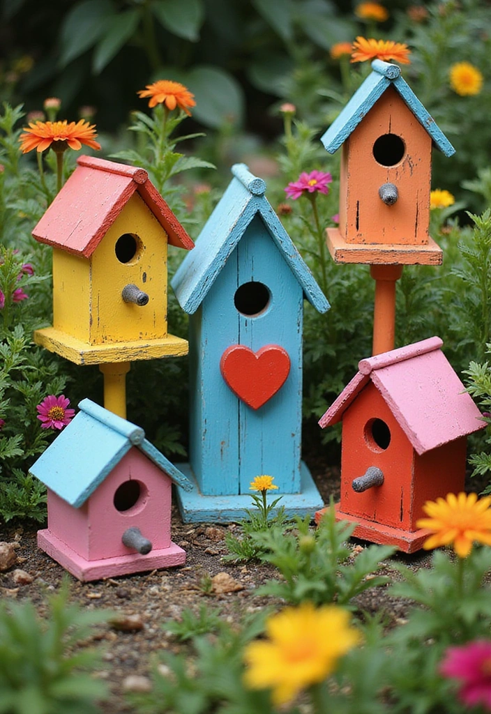 18 Vibrant Garden Decor Ideas That Will Make Your Backyard a Summer Paradise! - 9. Charming Birdhouses
