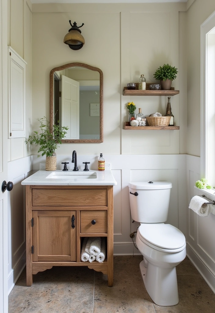 19 IKEA Bathroom Decor Ideas That'll Turn Your Space into a Relaxing Oasis (On a Budget!) - 16. Upcycled Furniture for a Unique Touch