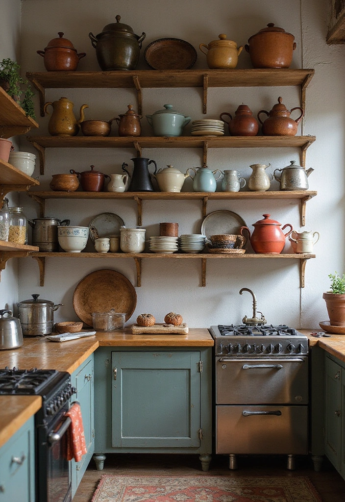 25 Farmhouse Kitchen Decor Ideas That'll Transform Your Space into a Cozy Retreat! - 20. Antique Kitchenware