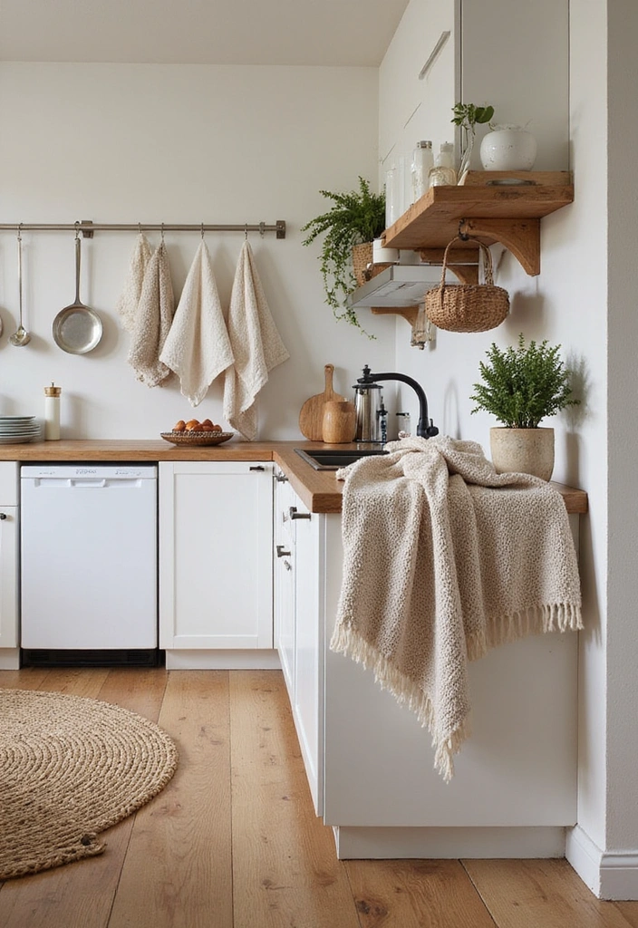 25 Farmhouse Kitchen Decor Ideas That'll Transform Your Space into a Cozy Retreat! - 6. Cozy Textiles