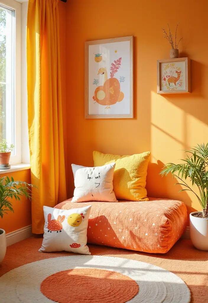 11 Playful Summer Colors for Kids' Rooms That'll Spark Joy and Creativity! - 5. Sunny Orange