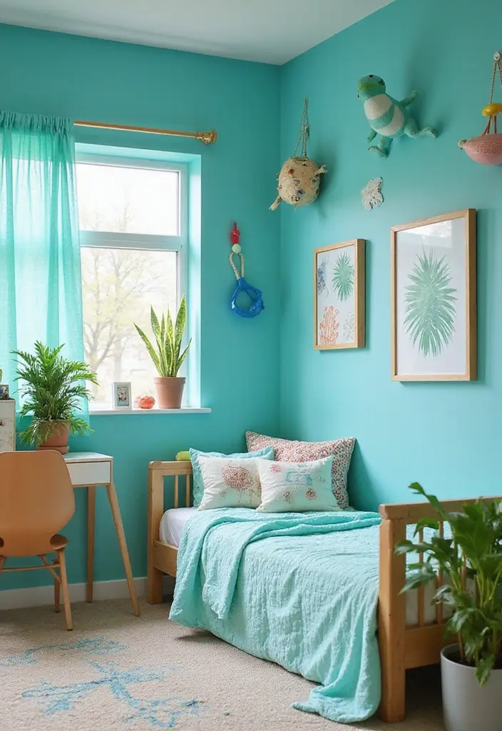 11 Playful Summer Colors for Kids' Rooms That'll Spark Joy and Creativity! - 8. Bright Turquoise