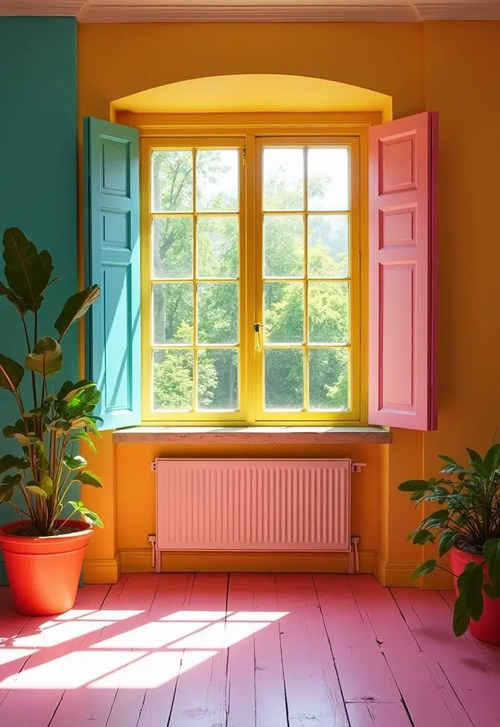 14 Decorative Window Frame Ideas to Make Your Summer Style Shine! - 2. Bold Painted Frames