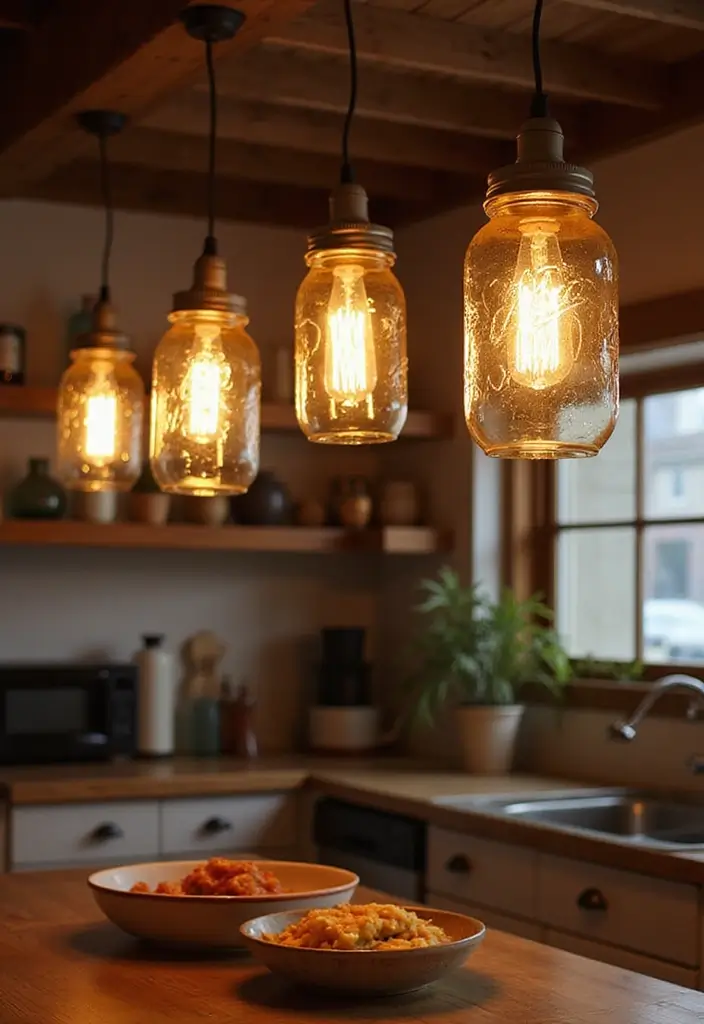15 DIY Lighting Projects That Will Brighten Up Your Space (And Your Mood!) - 1. Mason Jar Pendant Lights