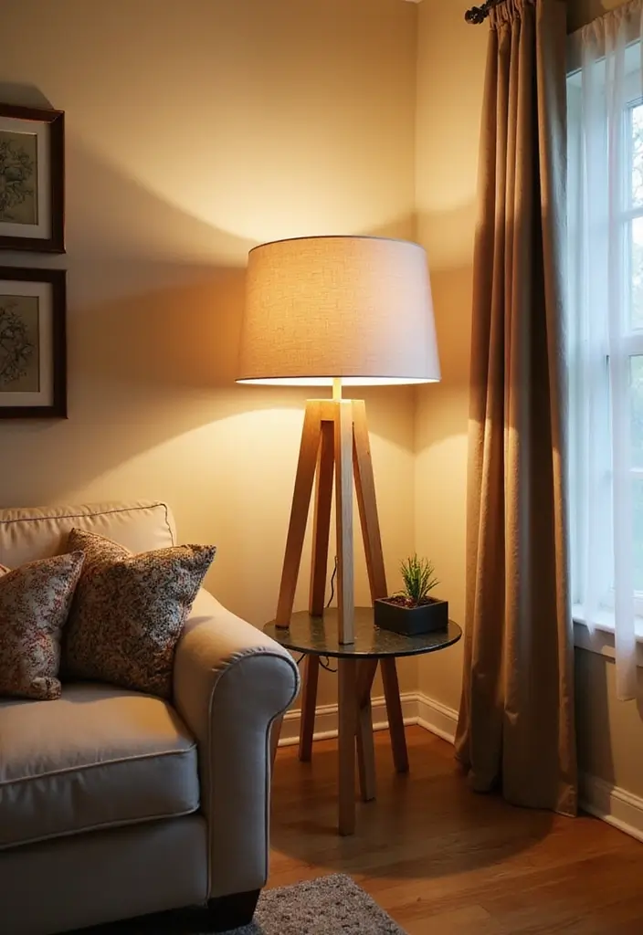 15 DIY Lighting Projects That Will Brighten Up Your Space (And Your Mood!) - 10. Fabric Shade Lamp