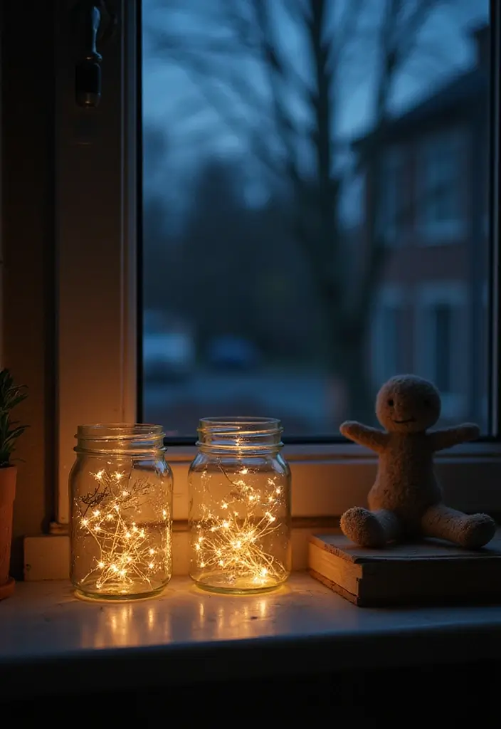 15 DIY Lighting Projects That Will Brighten Up Your Space (And Your Mood!) - 2. DIY Fairy Light Jars