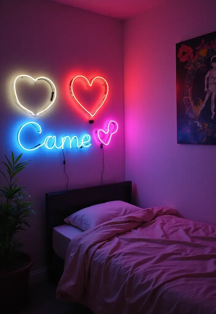 15 DIY Lighting Projects That Will Brighten Up Your Space (And Your Mood!) - 6. Neon Wire Art Lights
