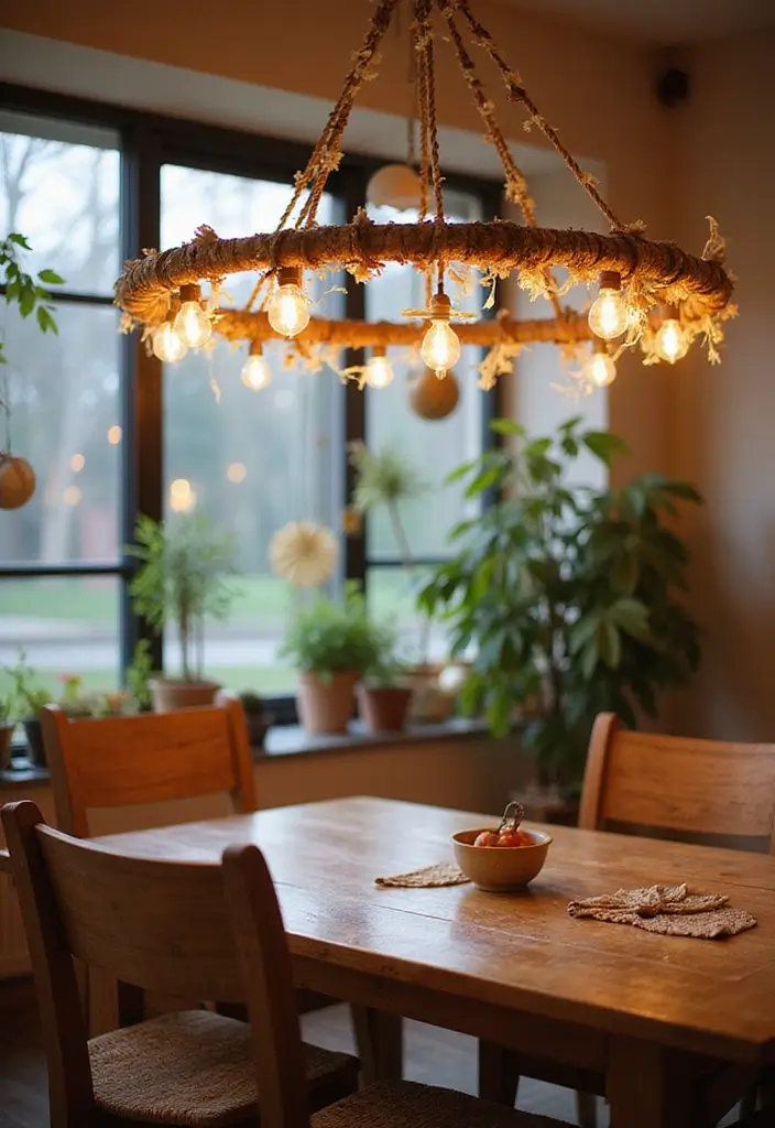 15 DIY Lighting Projects That Will Brighten Up Your Space (And Your Mood!) - 7. Hula Hoop Chandelier