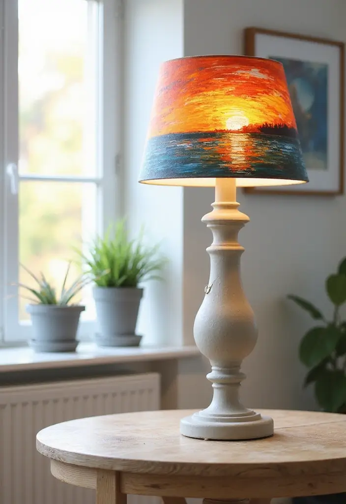 15 DIY Lighting Projects That Will Brighten Up Your Space (And Your Mood!) - 8. Painted Lamp Shade