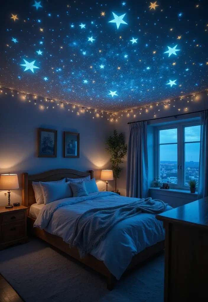 15 DIY Lighting Projects That Will Brighten Up Your Space (And Your Mood!) - 9. Glow-in-the-Dark Ceiling Stars