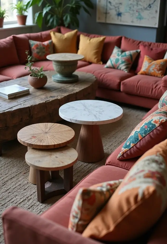 16 Vibrant Boho Decor Ideas That'll Transport You to a Dreamy Escape! - 13. Unique Side Tables